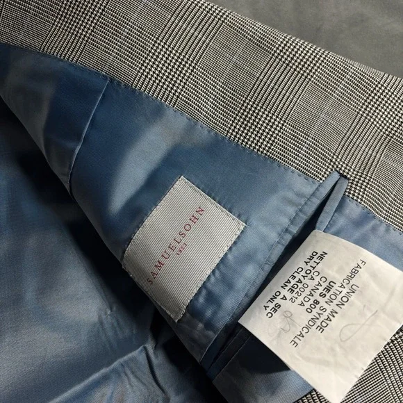 Samuelsohn Bespoke Sport Coat 44L Wool Super 140's Blazer SB Gable Multicolored