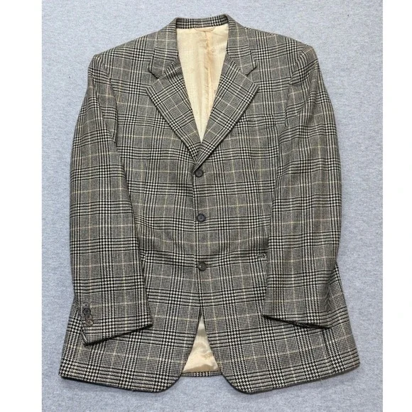 Isaia Napoli 100% Marco G Cashmere Blazer Sport Coat 42 Brown Glen Plaid Italy