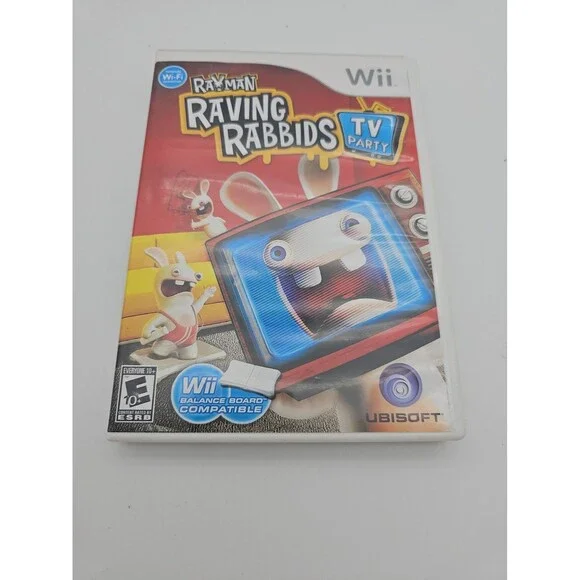 Rayman Raving Rabbids: TV Party Nintendo Wii (CIB) Complete w/Manual Wii Game