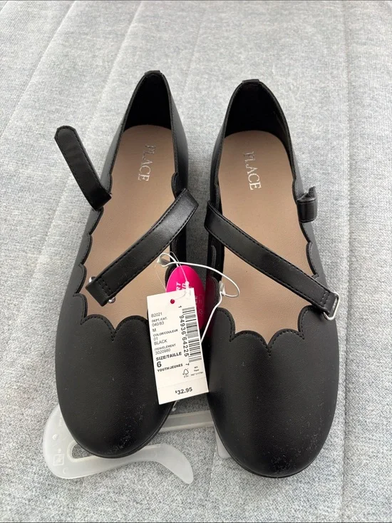 The Children's Place Black Scalloped Mary Jane Flats