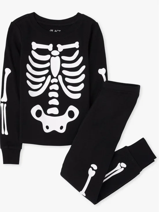 The Children's Place Black Skeleton Pajama Set