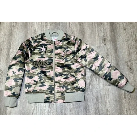 Girls children’s Place‎ size 1012 zip up camo bomber jackete