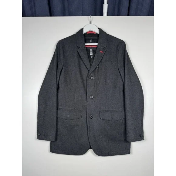 VICTORINOX Blazer Jacket Utility Dark Gray Cotton - Men's Small