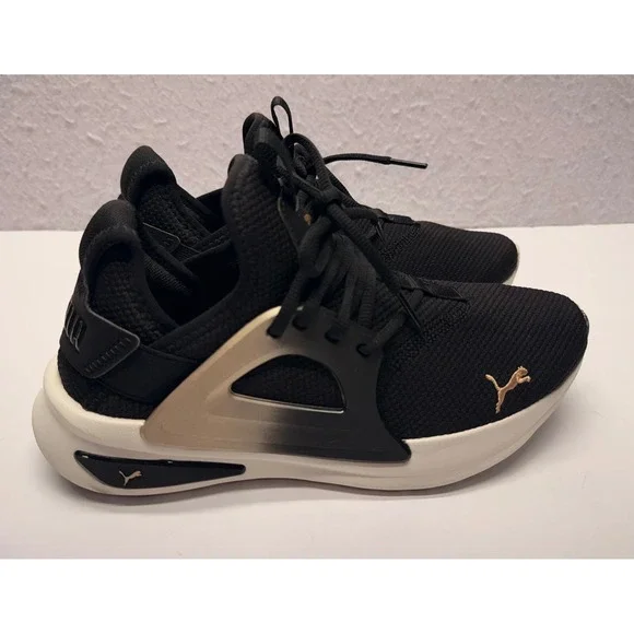 PUMA Softride Enzo Evo Molt Metallic Black Gold Women's Size 9 Sneaker 378733-01