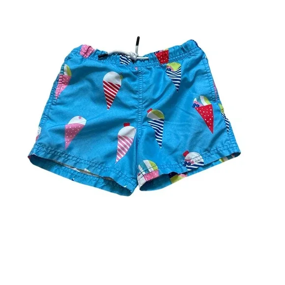 Maamgic Swim Trunks Kids Blue Good Ice Cream Print Mesh Lined‎ SIZE 5/6
