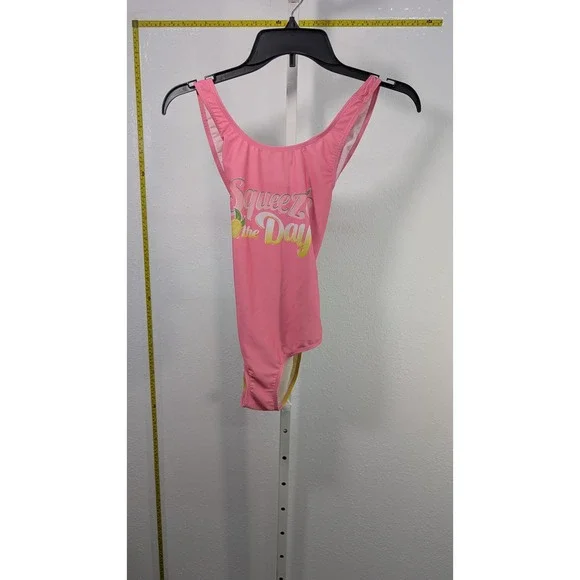 Banana Boat Girls Pink‎ Yellow Squeeze the Day One Piece Swimsuit Size 10/12