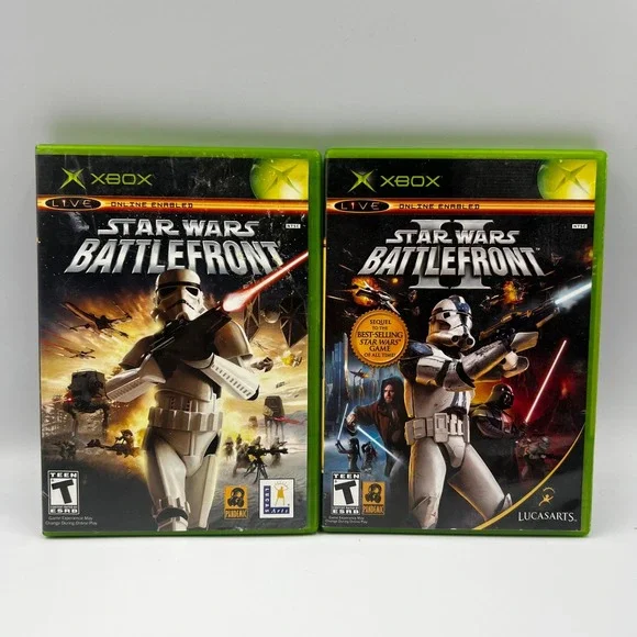 Star Wars Battlefront 1 & 2 Original Xbox Bundle CIB LucasArts Pandemic Games
