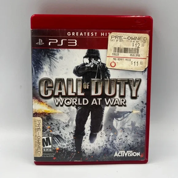 Call of Duty World at War PS3 Sony PlayStation 3 Greatest Hits Shooter Game
