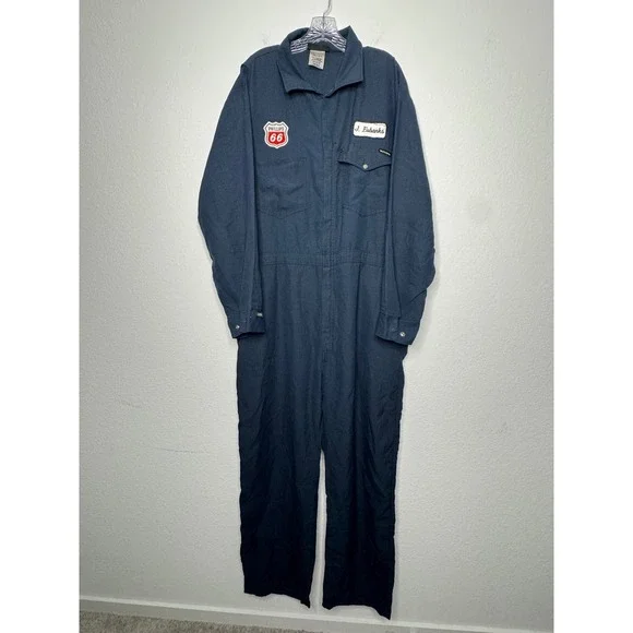 Workrite‎ Mens Navy Blue FR Coveralls Phillips 66 Patch 50R XLG-RG 110NX45 NB