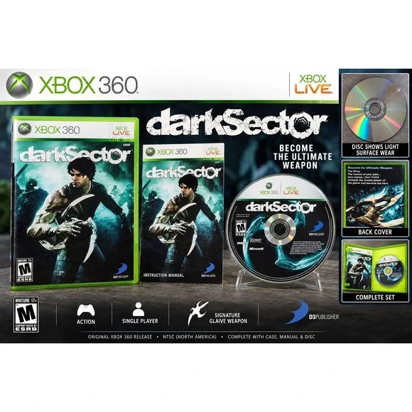 Dark Sector Xbox 360 Action Game CIB Complete Case Manual Disc NTSC D3Publisher
