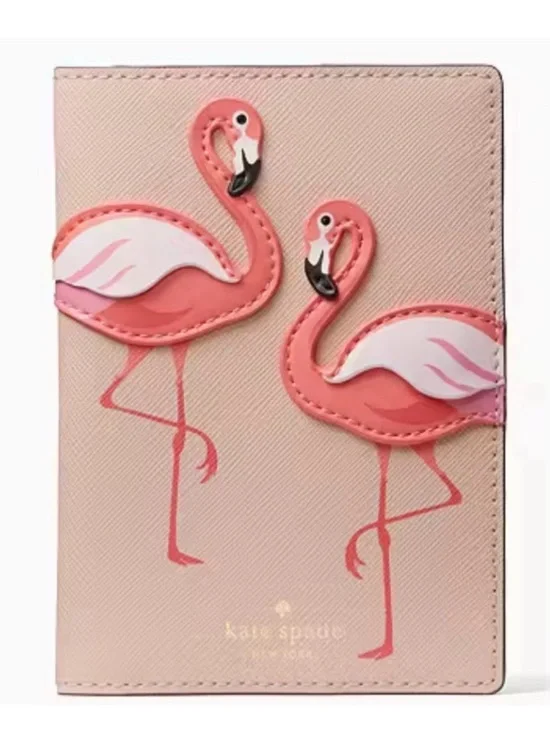 kate spade by the pool flamingo passport holder