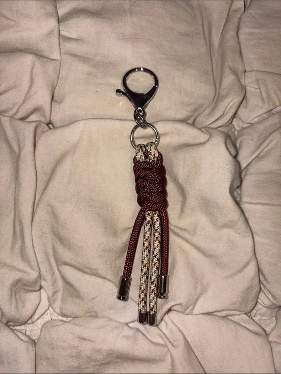 Free People Maroon Paracord Utility Bag Charm Keyring