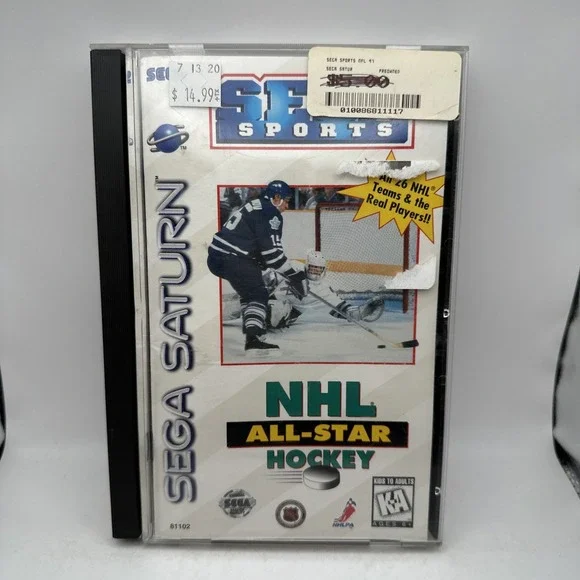 NHL All-Star Hockey Sega Saturn 1995 CIB Complete Manual Reg Card