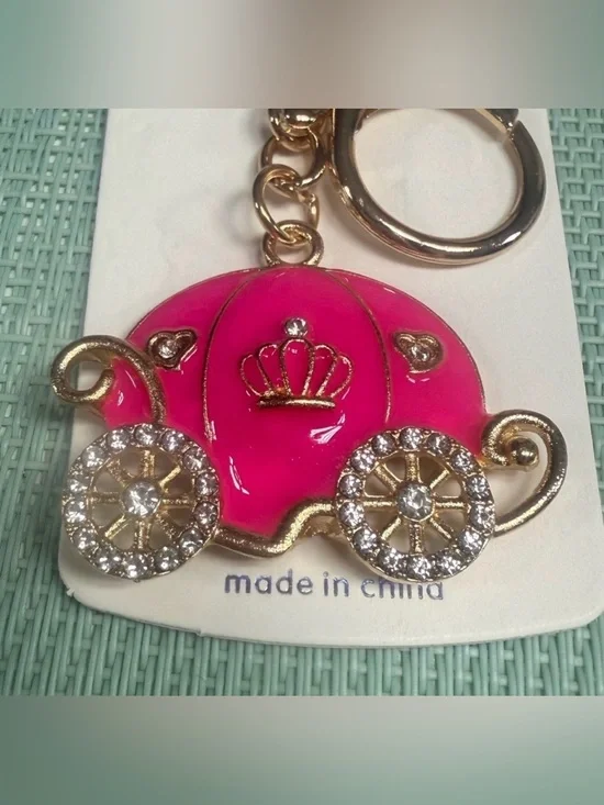 Pink Carriage Keychain NWT
