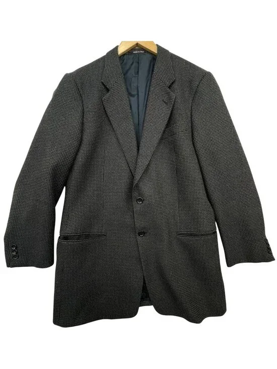 Armani Collezioni Saks Fifth Ave Men's Wool 2 Button Blazer Sz 42R Charcoal Gray