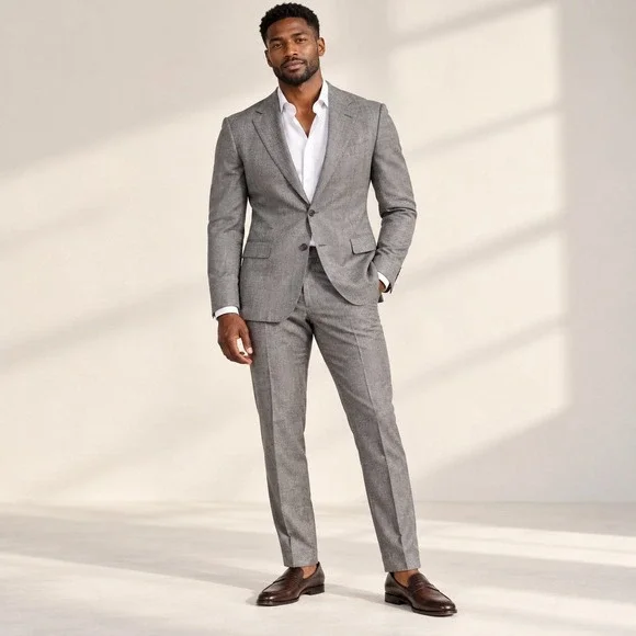 Suitsupply Lazio Suit Vitale Barberis Canonico Wool Men's Gray 42R Slim