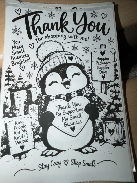 Penguin Thank You Sticker 50 count 4x6