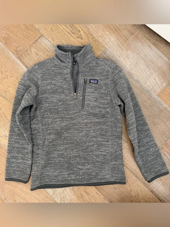 Patagonia Boy’s Grey Quarter Zip Fleece Pullover Jacket