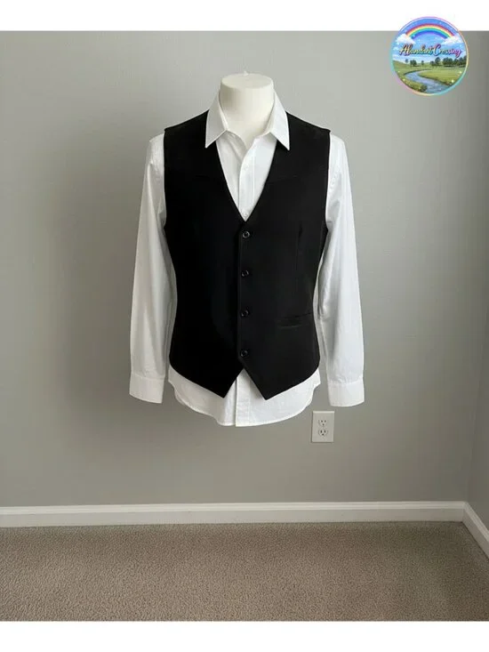 Men's Suede Leather Western Vest Slim Fit Button Waistcoat