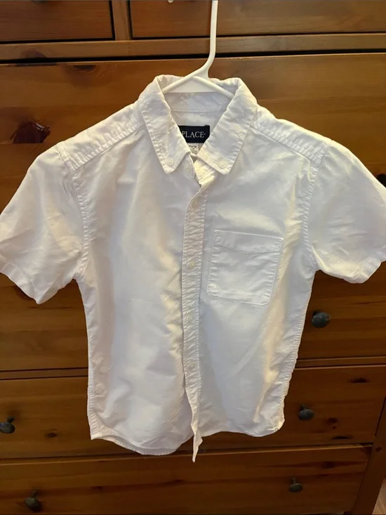 The Children's Place White Short-Sleeve Button-Down Shirt