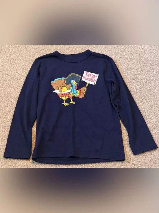 Navy 'Taco Thursday' Graphic Long-Sleeve Shirt Size S (5/6)