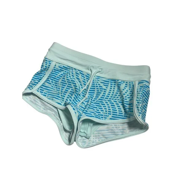 Athleta‎ Girl Cannonball 2.0 Swim Shorts XS/6 Blue Tropical Print