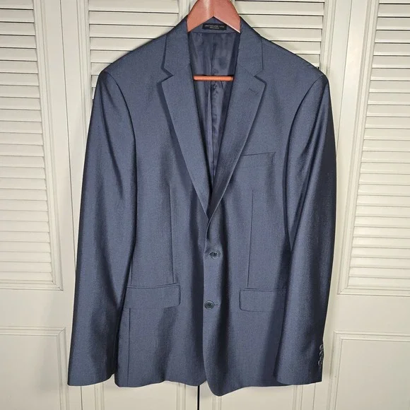 John Varvatos USA Blazer Sport coat Men 42L‎ Navy Blue Canada Made Rayon Blend