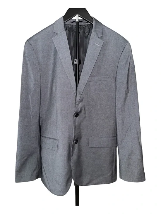 H&M Men's Light Gray Two-Button Slim Fit Blazer