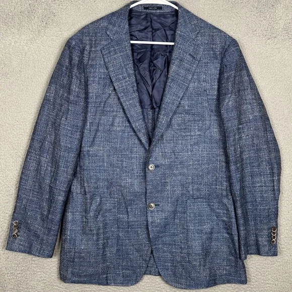 SuitSupply Blazer Men 46R Hudson HL Int. Blue Ethomas Wool Silk Linen Sport Coat