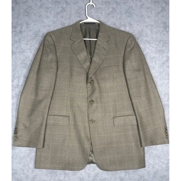 Vintage Burberry London Blazer 44R Silk Wool Plaid USA Union Made Nordstrom