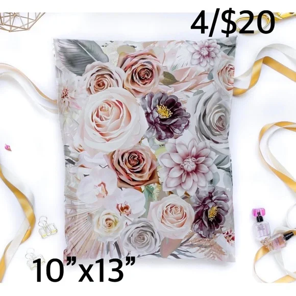 4/$20 -20 Boho Floral Poly mailers 10”x13”