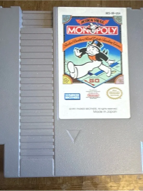 Nintendo Gray Monopoly NES Cartridge with Classic Label