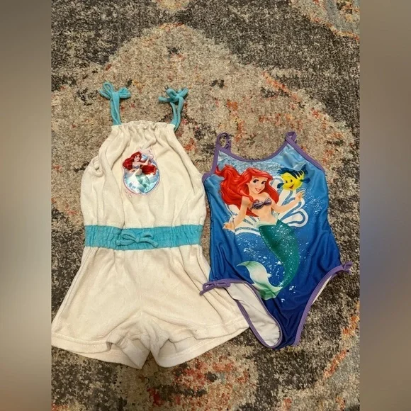 Disney little mermaid terry cloth romper and one piece swimsuit 5
