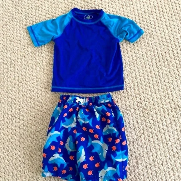 Boys sz 24 M 2pc Swim Top & Trunks Set LN