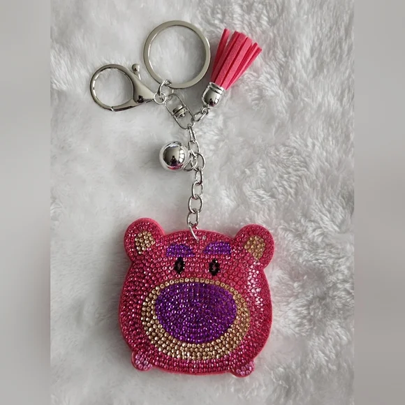 Toy Story Lotso Pink and Purple Bear Keychain Bag Charm