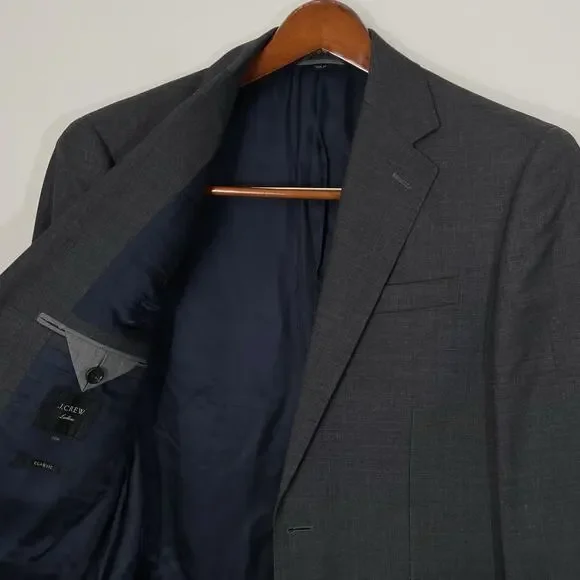 J Crew Ludlow 38R Charcoal Gray Blazer Tollegno 1900 Stretch Wool Classic Fit