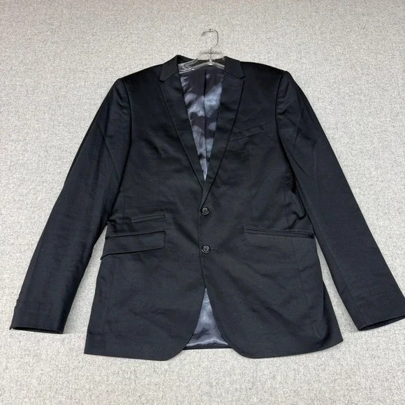 Original Excellence Key Biscayne Blazer 42 Black 2-Button Pinstripe Lining Coat