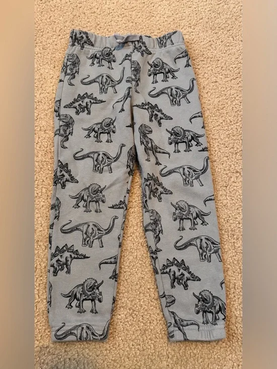 The Children's Place Gray Joggers with Black Dinosaur Sketches