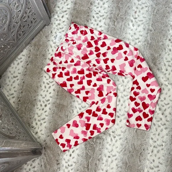 NWT! The Children’s Place jeans girls size 10 pastel hearts white denim Lovecore