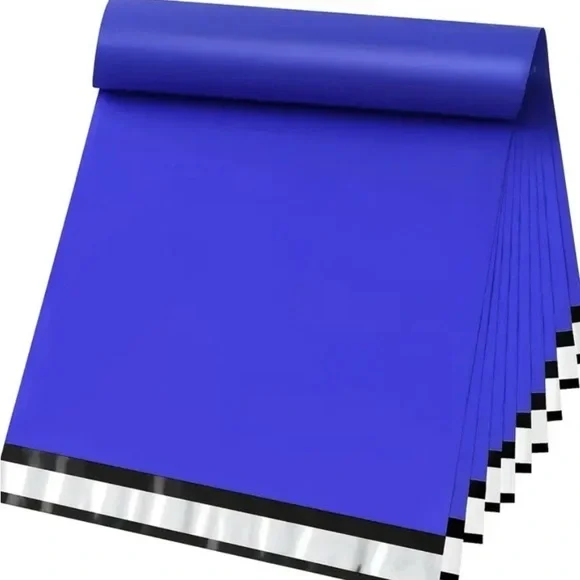 20 24”x24” Blue Polymailers & 20 Stickers - 40pc set