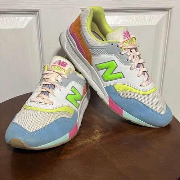 NEW BALANCE 997H Sneakers WHITE PASTEL MULTI Women 11‎ - EXCELLENT - Rare!