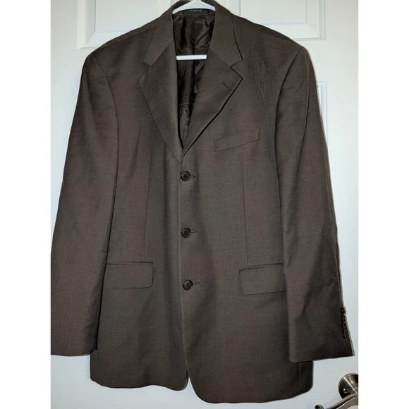 Andrew Fezza Mens 42R Brown Cashmere Wool 3 Button Blazer Sport Coat