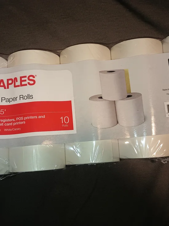Staple Thermal Receipt 2 ply Paper Rolls -10 Pack 3