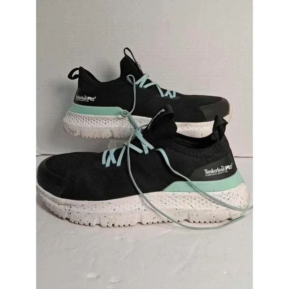 Timberland‎ Pro Womens Sz 8.5 M Composite Safety Toe Work Shoes Black Teal
