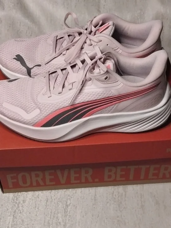 Puma Women's 9.5 Light Pink Athletic Sneakers with Coral & Charcoal Accents