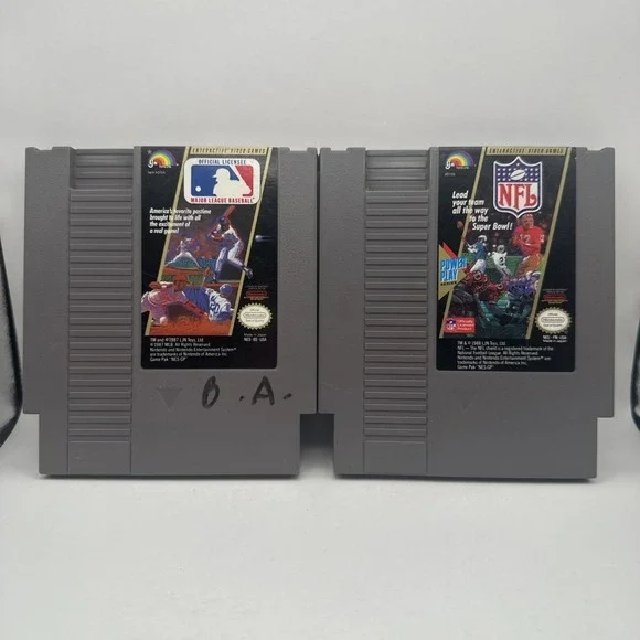 MLB NFL Major League Baseball Football Power Play Nintendo NES Games LOT Bundle