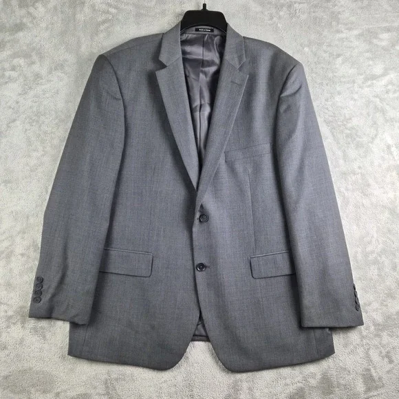 Pronto Uomo Blazer Jacket Mens 46 Gray Wool Blend 2 Buttons Sport Coat‎ Formal