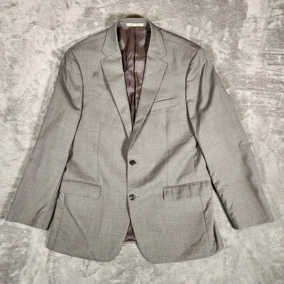 Lauren Ralph Lauren LRL‎ Gray Mens Size 44R 100% Wool Jacket Blazer Sport Coat