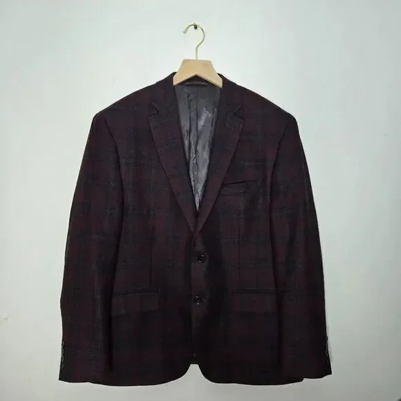 Lauren Ralph Lauren Plaid Wool Blend Blazer Size 44S Tartan Classic
