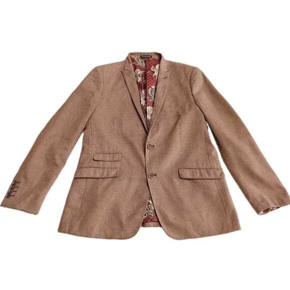 Paisley & Gray Men’s 46R Camel Tan Slim Fit Blazer Jacket Wool 2 Ventilas